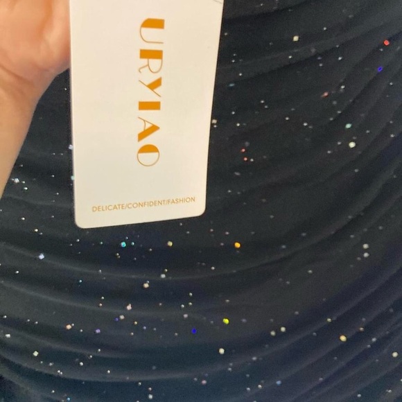 Elegant Black Glitter Dress Uryiao S - Picture 3 of 5